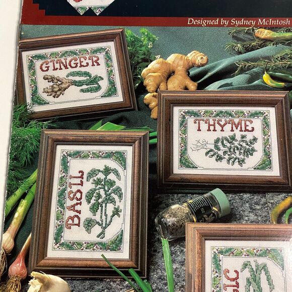 A THYME FOR ALL SEASONS Spices 8 Designs Counted Cross Stitch Pattern Kitchen - Picture 2 of 5